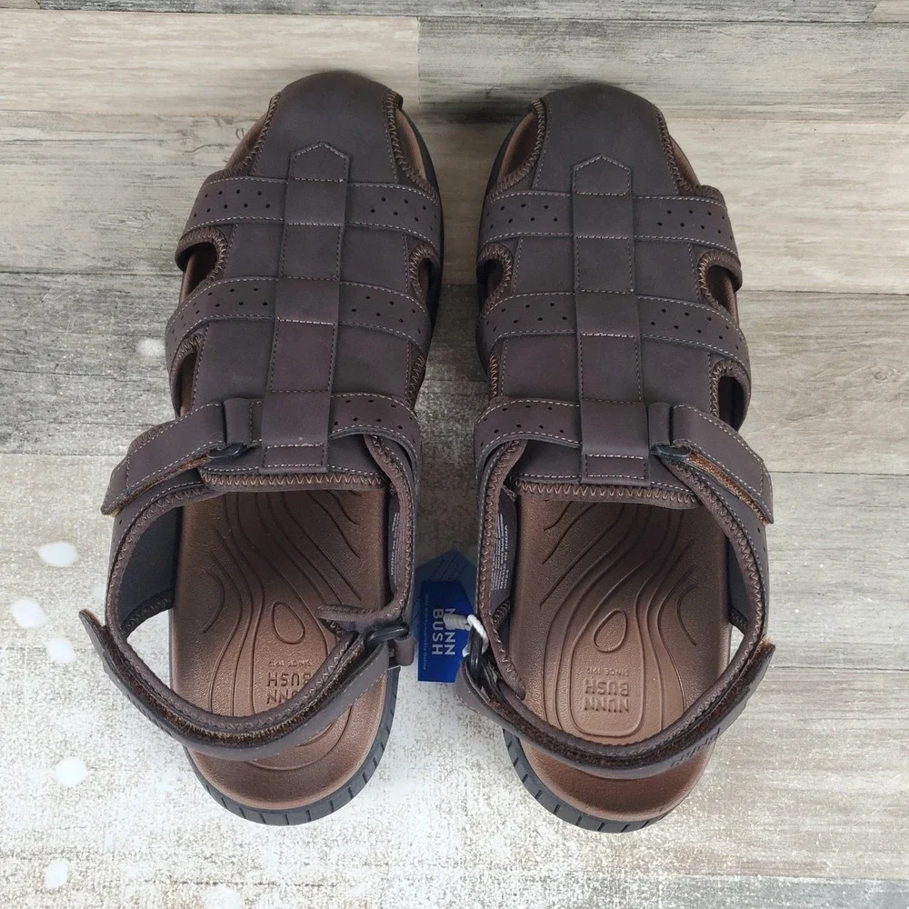 Nunn Bush Laguna Mens Fisherman Sandals Sz 13 M‎ Brown Brun Slingback